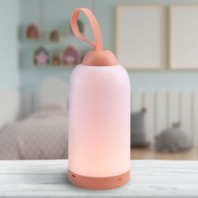 Lampă de noapte pentru copii roz din plastic, Esper, 3W, LED 3000K, dimmabil în 3 trepte