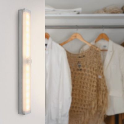 Lampă de dulap argintie din plastic, Ilana, 1W, LED 3000K