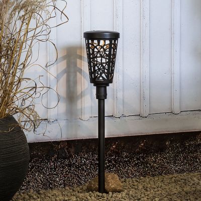 Spot solar de exterior cu țăruș negru din plastic, Amresh, 0W, LED 3000K, IP44
