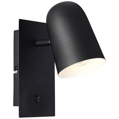 Spot de perete negru din metal, Charita