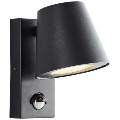 Aplică exterior cu senzor de mișcare neagră din metal, Wies, IP44