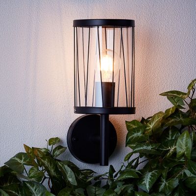 Lampă exterior neagră industrială, Jaynah, IP44