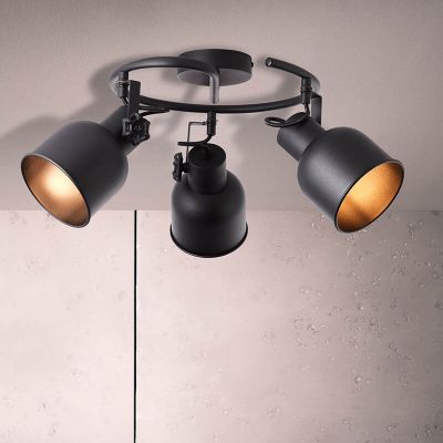 Spot LED de tavan negru industrial, Shiva