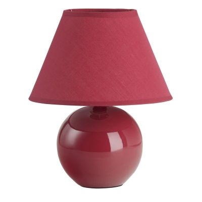 Lampă de masă din ceramică roșie, Pilar, con întrerupător