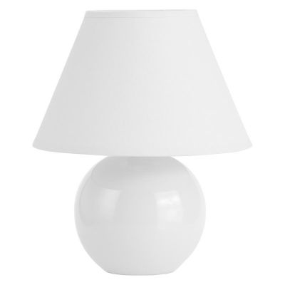 Lampă de masă din ceramică albă, Pilar, con întrerupător
