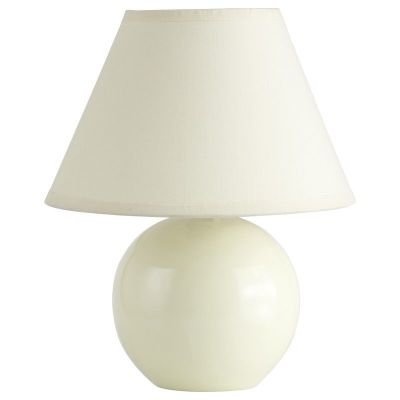 Lampă de masă din ceramică bej, Pilar, con întrerupător