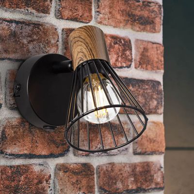 Aplică de perete maro modernă, Floor, con întrerupător