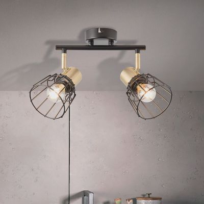 Spot LED de tavan negru retro, Luitzen
