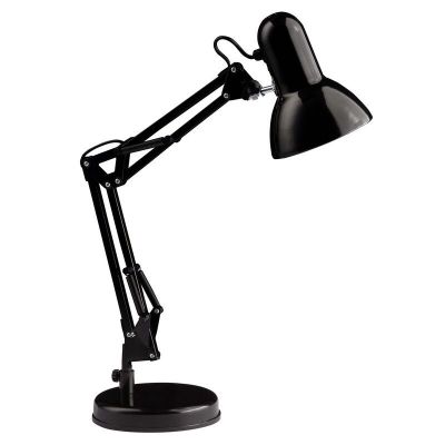 Lampă de birou neagră industrială, Naline, con întrerupător