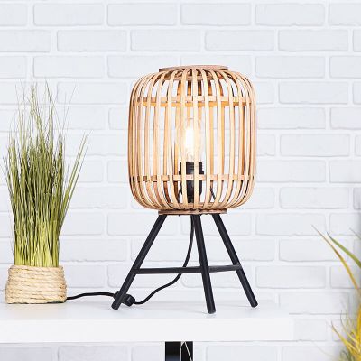 Lampă de masă maro industrială, Brain, con întrerupător