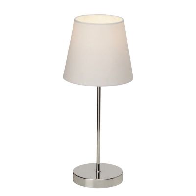 Lampă de masă albă din textil, Neyomi, con întrerupător