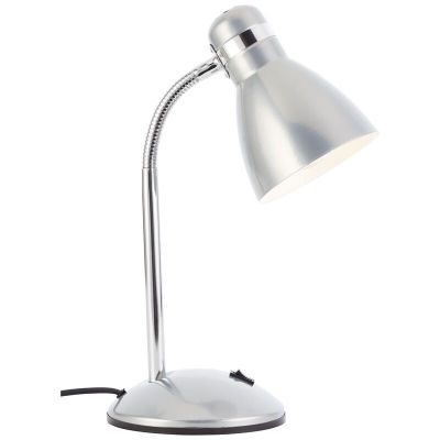 Lampă de birou argintie din plastic, Santana, con întrerupător
