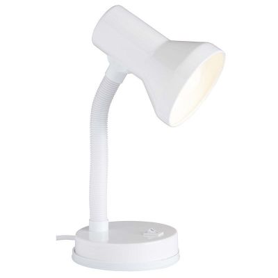 Lampă de birou albă din plastic, Loet, con întrerupător
