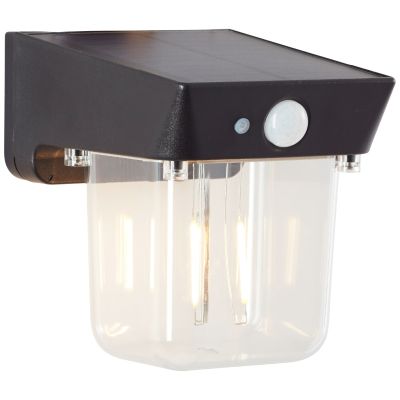 Aplică solară exterior neagră modernă, Steijn, 2W, LED 2700K, IP44