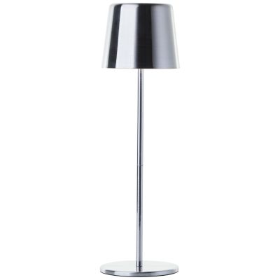 Lampă de masă exterior reîncărcabilă nichel modernă, Skander, 4W, LED reglabil de la alb cald la alb rece, IP44, cu întrerupător tactil