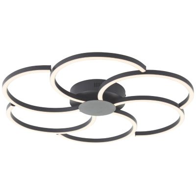 Plafonieră neagră design, Somia, 32W, LED reglabil de la alb cald la alb rece, con telecomando