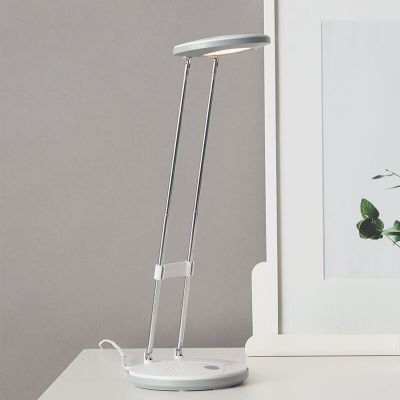 Lampă de birou albă din plastic, Mariama, 3,3W, LED 3000K, con întrerupător