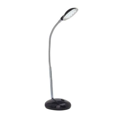 Lampă de birou neagră din plastic, Marenthe, 2W, LED 6000K, con întrerupător