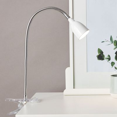 Spot cu clemă alb din plastic, Kit, 2,4W, LED 3000K, con întrerupător