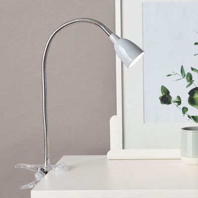 Spot cu clemă gri din plastic, Kit, 2,4W, LED 3000K, con întrerupător