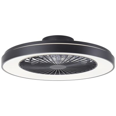 Ventilator de tavan modern, Mazzaro, negru, 48W, LED RGBW, cu telecomandă