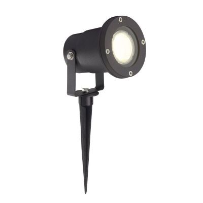 Spot de exterior cu țăruș negru din aluminiu, Shanna, IP44