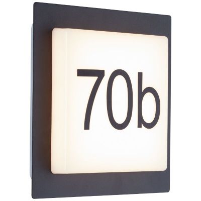 Număr de casă iluminat negru din aluminiu, Nurcan, 9W, LED 3000K, IP44