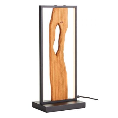 Lampă de masă maro rustică, Raynor, 10W, LED 3000K, con întrerupător