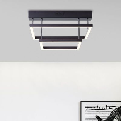Lampă de tavan neagră modernă, Enis, 34W, LED 3000K, dimmabil în 3 trepte