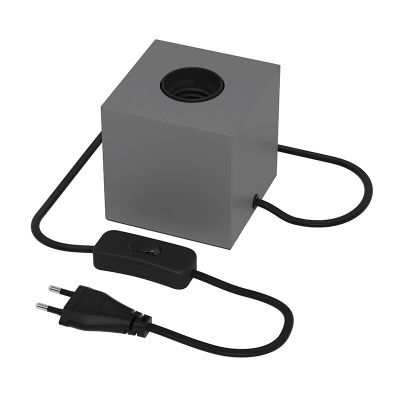 Lampă de masă fără abajur gri modernă, Loana, con întrerupător