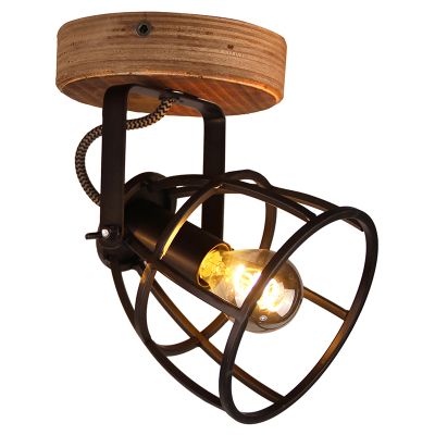 Spot LED de tavan negru industrial, Calvin