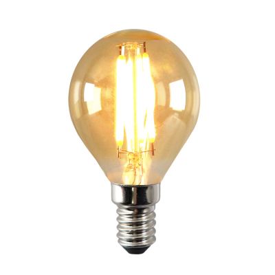Lampă LED E14 Olucia cu intensitate reglabilă, P45, 3W, sticlă chihlimbar, 2200k