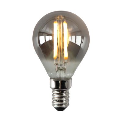Lampă LED E14 Olucia cu intensitate reglabilă, P45, 3W, sticlă fumurie, 2200k