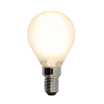 Lampă LED E14 Olucia cu intensitate reglabilă, P45, 3W, sticlă albă, 2700k