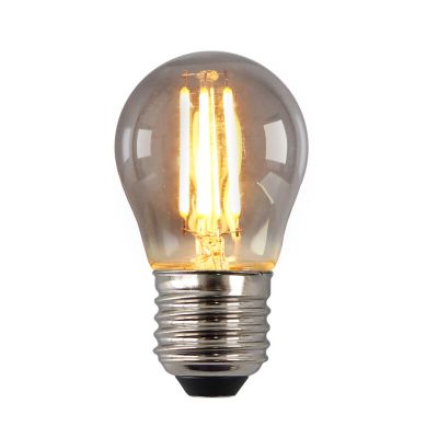 Lampă LED E27 Olucia cu intensitate reglabilă, P45, 3W, sticlă fumurie, 2200k