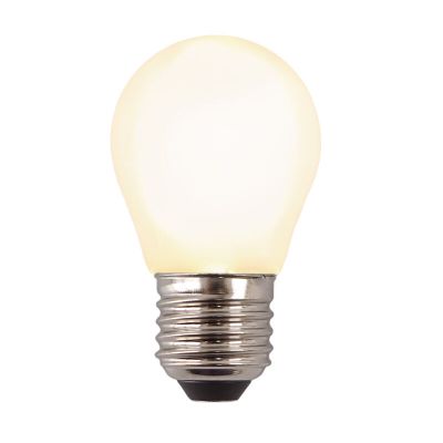 Lampă LED E27 Olucia cu intensitate reglabilă, P45, 3W, sticlă albă, 2700k