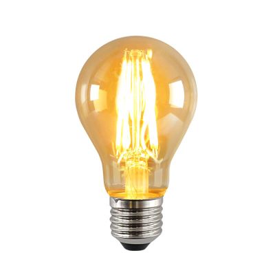 Lampă LED E27 Olucia cu intensitate reglabilă, A60, 5W, sticlă chihlimbar, 2400k