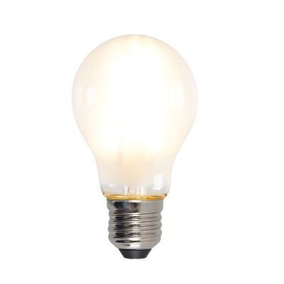 Lampă LED E27 Olucia cu intensitate reglabilă, A60, 5W, sticlă albă, 2700k