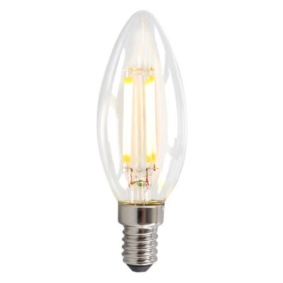 Lumânare LED E14 Olucia reglabilă, 3W, sticlă transparentă, 2700k
