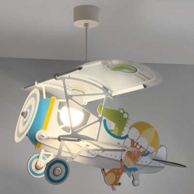 Lustră copii multicolor din plastic, Crocodile plane