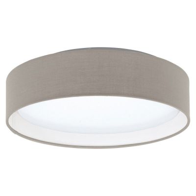 Lampă de tavan taupe din textil, Abano, 12W, LED 3000K