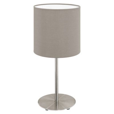 Lampă de masă taupe din textil, Abano, con întrerupător