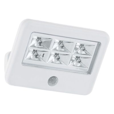 Aplică exterior cu senzor de mișcare albă din plastic, Patricia, 0,5W, LED 4000K, IP54