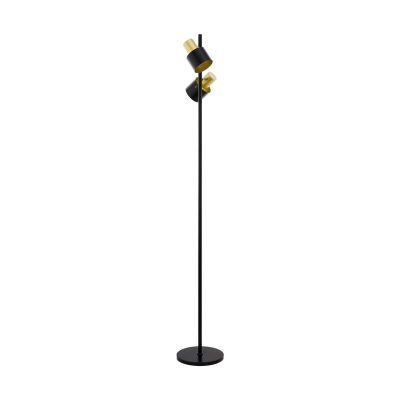 Lampadar negru din oțel, Oscar, con întrerupător