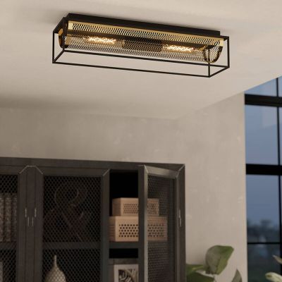 Plafonieră neagră din aluminiu, Mauricio