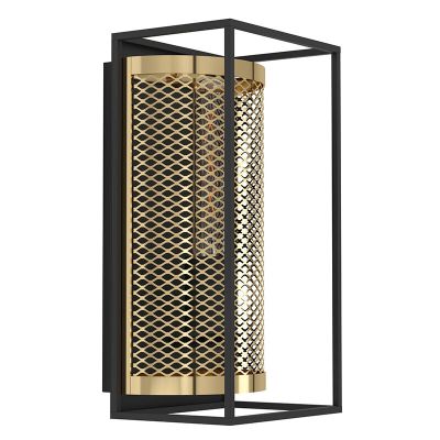 Aplică de perete neagră din aluminiu, Mauricio