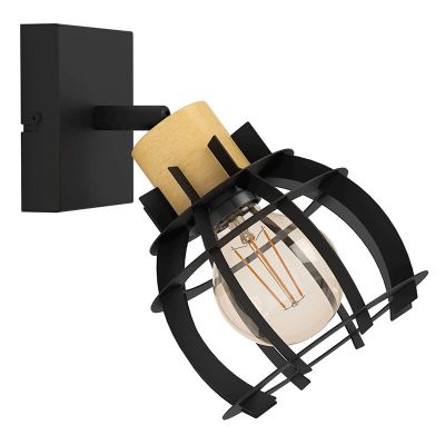 Spot de perete negru din aluminiu, Redouan