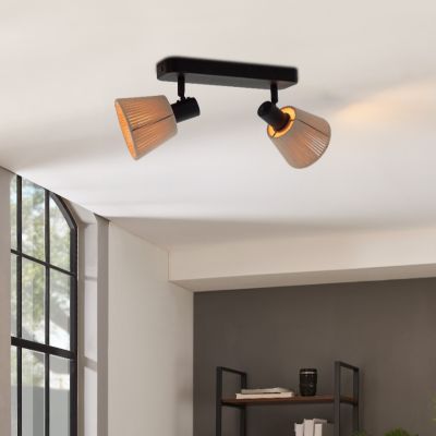 Spot LED de tavan crem din textil, Serah