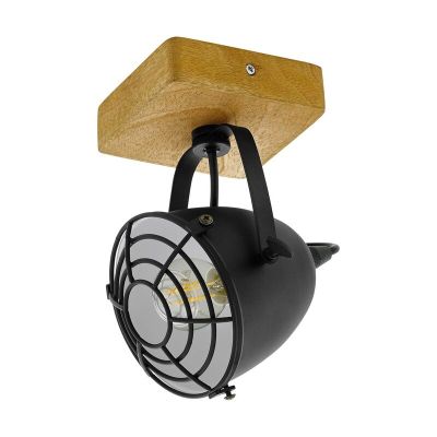 Spot LED de tavan maro din lemn, Pasquale