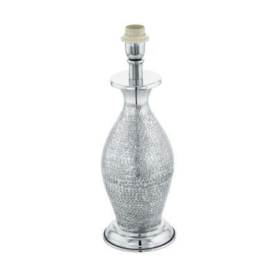 Lampă de masă fără abajur crom din metal, Abdel, con întrerupător